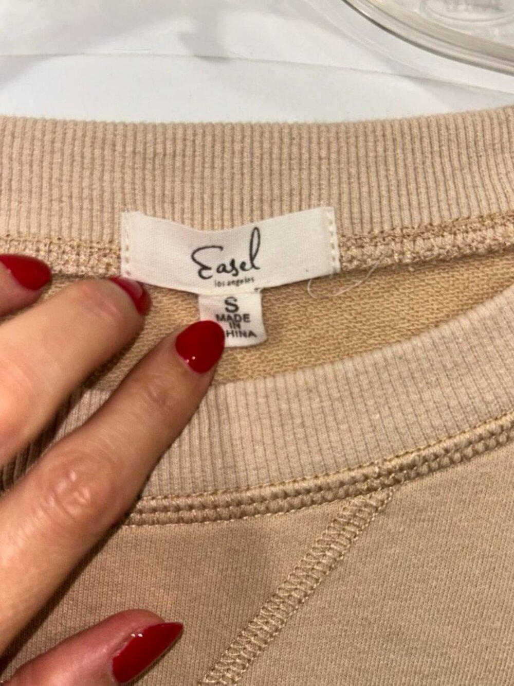Easel Tan Sweatshirt Women's Small - Picture 3 of 5